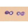 Boucles d oreilles aluminium violet et strass BOA202