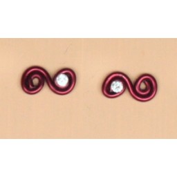 Boucles d oreilles aluminium rouge et strass BOA204B