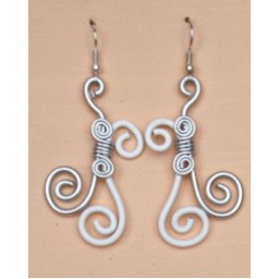 Boucles d oreilles aluminium blanc argent BOA208