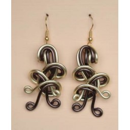 Boucles d oreilles chocolat et or clair BOA275