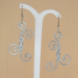 Boucles d'oreilles aluminium argent BO357