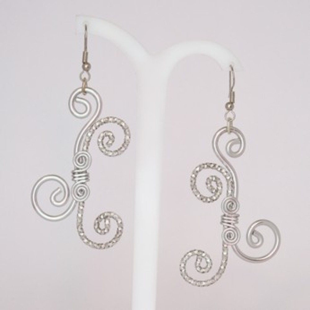 Boucles d'oreilles aluminium argent