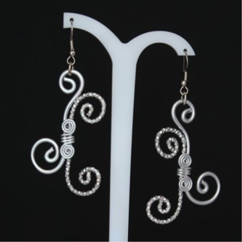 Boucles d'oreilles aluminium argent