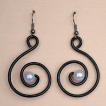 Boucles d oreilles noir et blanc BOA250