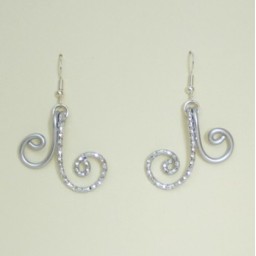 Boucles d'oreilles aluminium argentées BOA353