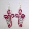 Boucles d'oreilles argent fuchsia BOA351A