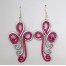 Boucles d'oreilles argent fuchsia BOA351A