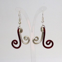 Boucles d'oreilles bordeaux champagne BOA352