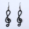 Boucles d'oreilles musique clé de sol noir BOA337