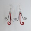 Boucles d'oreilles rouge argent BOA349