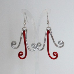 Boucles d'oreilles rouge argent BOA349