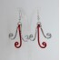 Boucles d'oreilles rouge argent BOA349