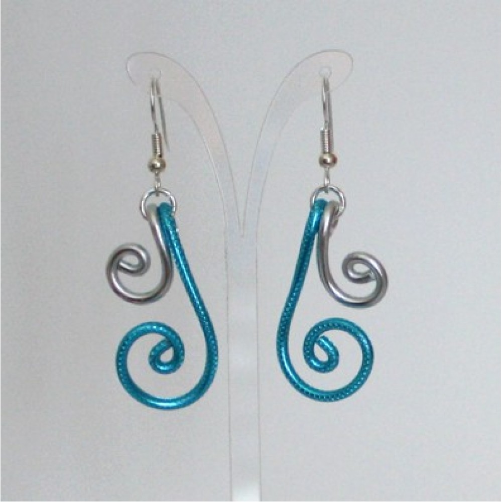 Boucles d'oreilles argent et turquoise