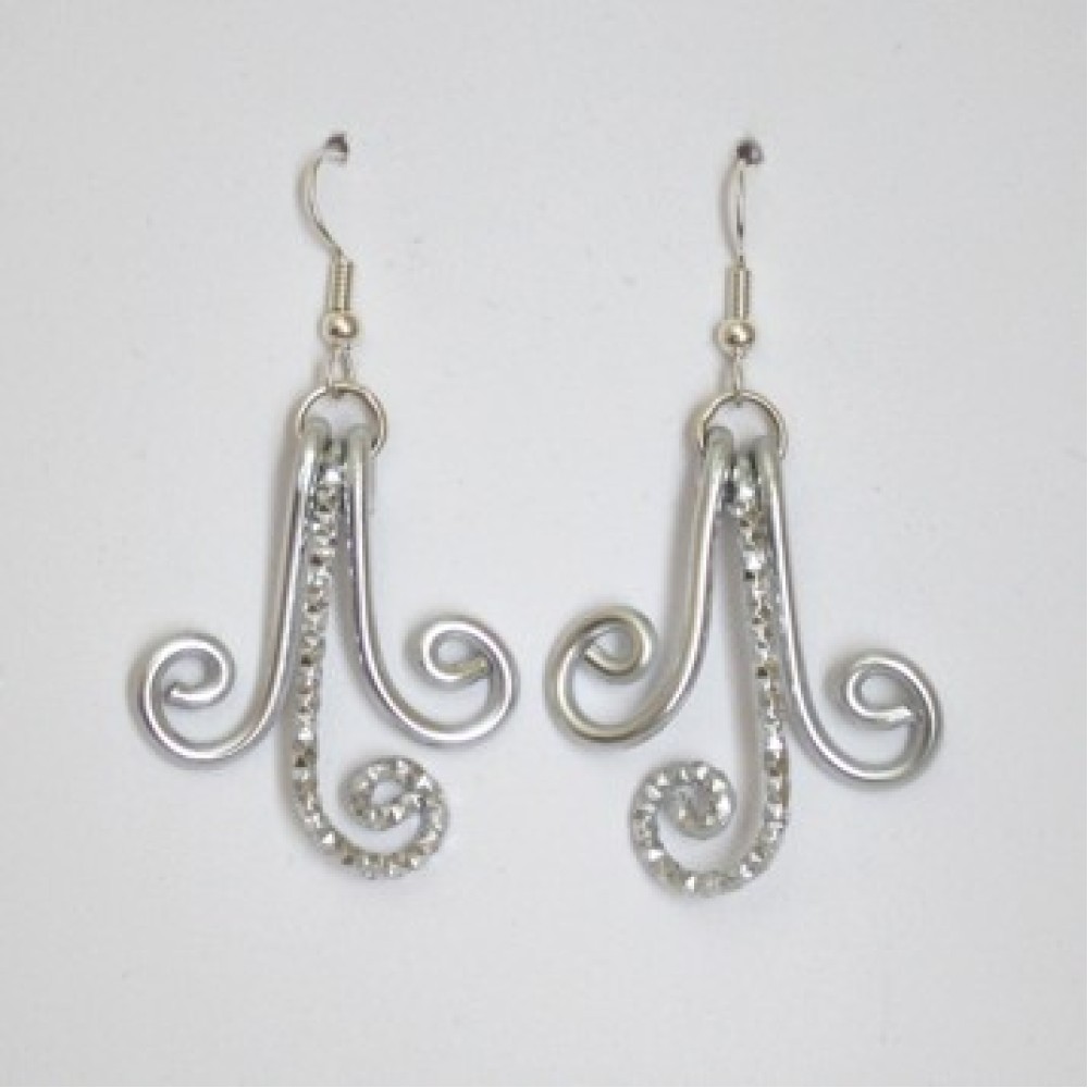 Boucles d'oreilles aluminium argentées