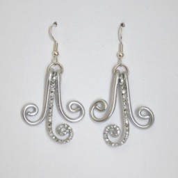 Boucles d'oreilles aluminium argentées BOA348