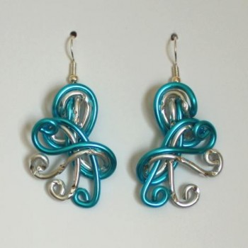 Boucles d'oreilles mariage argent turquoise  BOA338