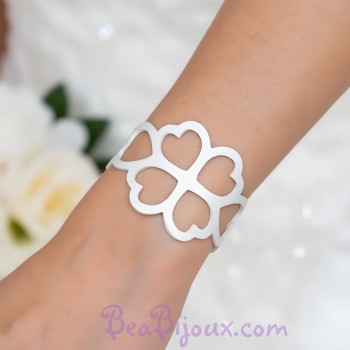 Bracelet blanc coeurs BR7003