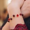 Bracelet fantaisie perles cube rouge BR1176A