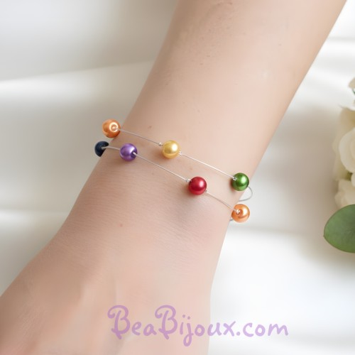 Bracelet mariage arc en ciel