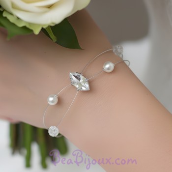 Bracelet mariage blanc cristal BR1238A