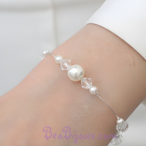 Bracelet mariage blanc cristal