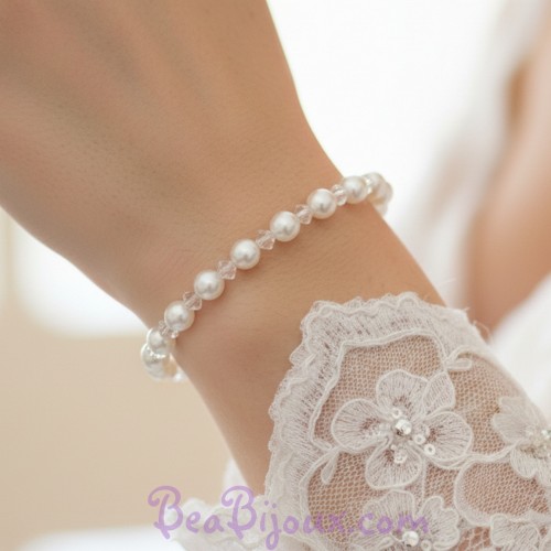 Bracelet mariage blanc cristal