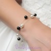 Bracelet perles blanc et noir BR1180A