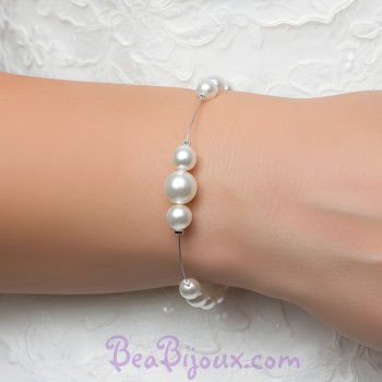 Bracelet perles blanches BR1162A