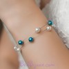 Bracelet perles ivoire turquoise BR1182A
