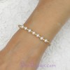 Bracelet mariage blanc et or perles BR6001