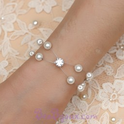 Bracelet mariage blanc et strass BR1276A