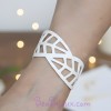Bracelet mariage blanc feuilles BR7005