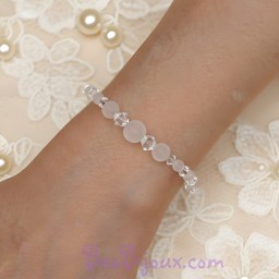 Bracelet mariage cristal de Swarovski et perles givrées BR4290A