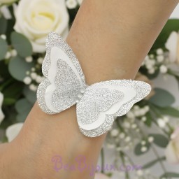 Bracelet mariage papillon blanc argent BR1271A