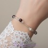 Bracelet mariage ivoire foncé chocolat cristal BR1247A