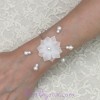 Bracelet mariage fleur soie blanc BR1285A