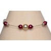 Bracelet perles ivoire et bordeaux BR1140A