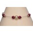 Bracelet perles ivoire et bordeaux BR1170A