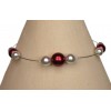 Bracelet perles rouge et blanc BR1149A