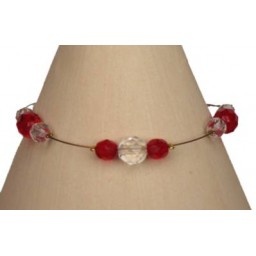 Bracelet fantaisie rouge et cristal BR1152A