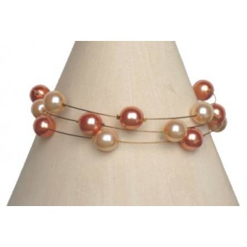 Bracelet perles pêche et corail BR1161A