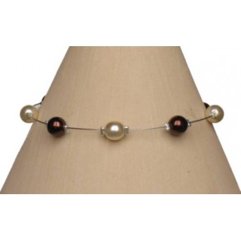 Bracelet perles ivoire et chocolat BR1165A