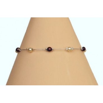 Bracelet perles ivoire et chocolat BR1165C