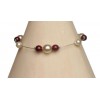 Bracelet perles ivoire et bordeaux BR1170A