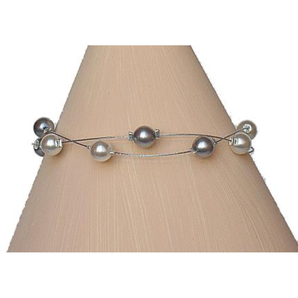 Bracelet perles blanc et gris Bracelet perles blanc et gris