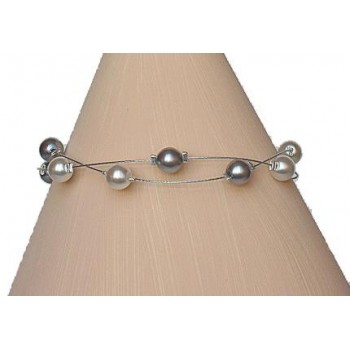 Bracelet perles blanc et gris BR1171Z