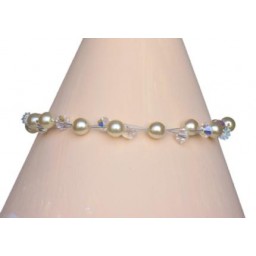 Bracelet mariage ivoire et cristal BR1179A