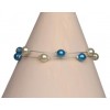 Bracelet perles ivoire turquoise BR1182A