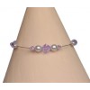 Bracelet perles blanc et cristal violet  BR1203A