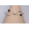 Bracelet mariage ivoire chocolat et strass BR1214A